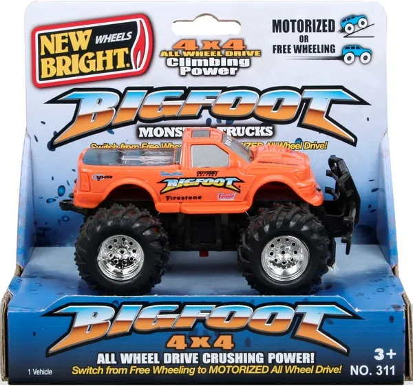 New Bright 5&quot; 4x4 Big Foot Batteridriven, skala 1:43