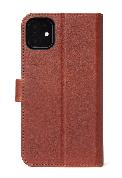 Decoded - Leather Detachable Wallet for iPhone 11/Xr Brown