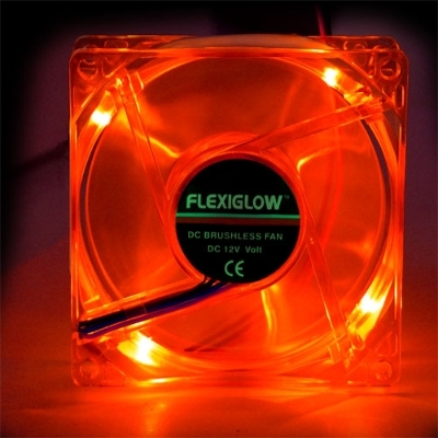 FlexiGlow 80mm Quad LED Fan - Red