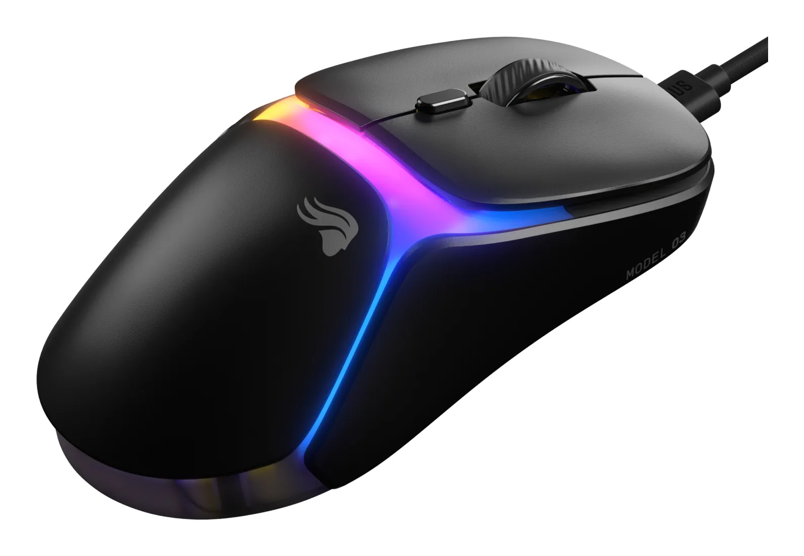 Glorious Model O3 tr&aring;dbunden gamingmus, svart