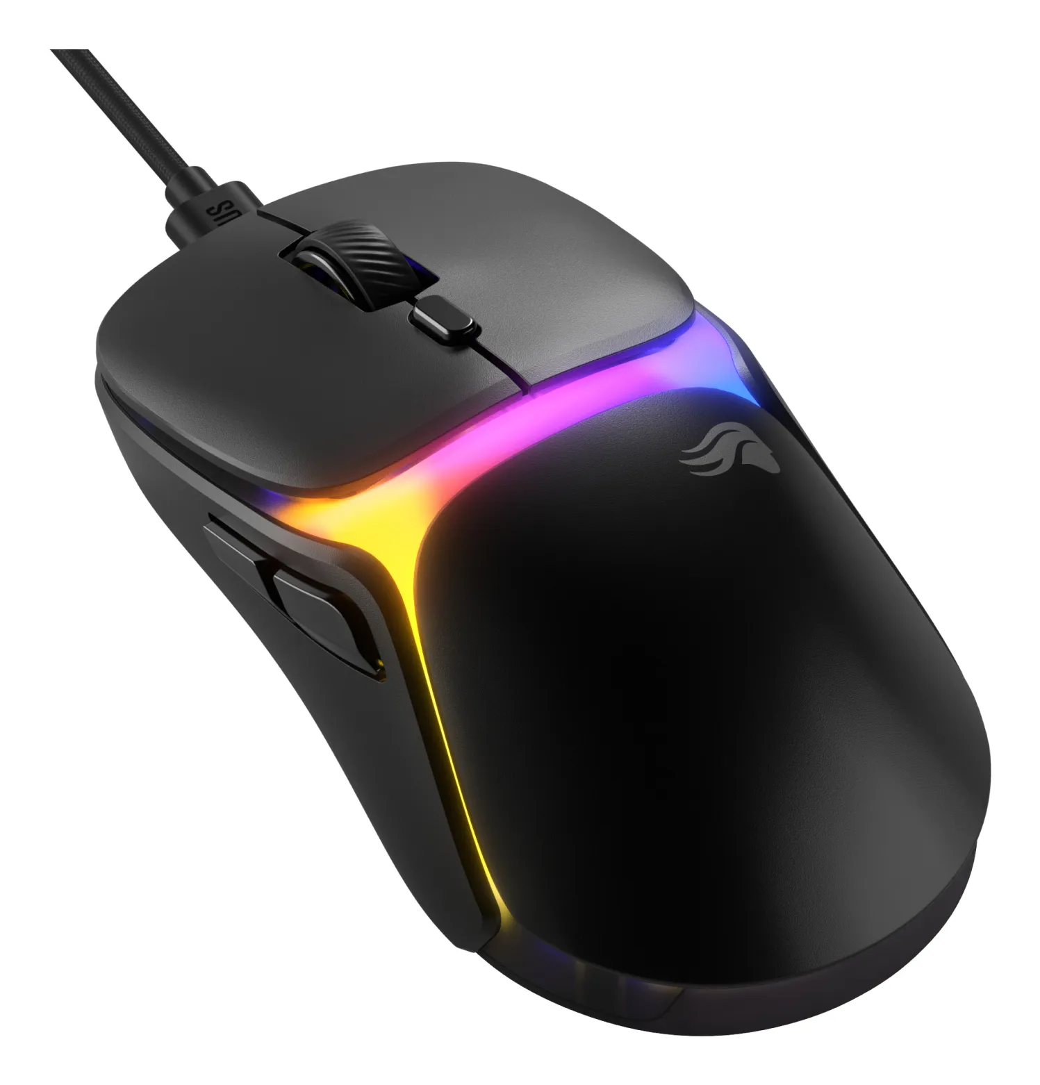 Glorious Model O3 tr&aring;dbunden gamingmus, svart