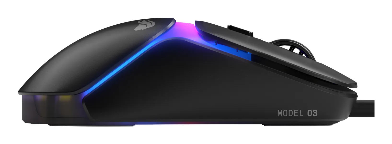 Glorious Model O3 tr&aring;dbunden gamingmus, svart