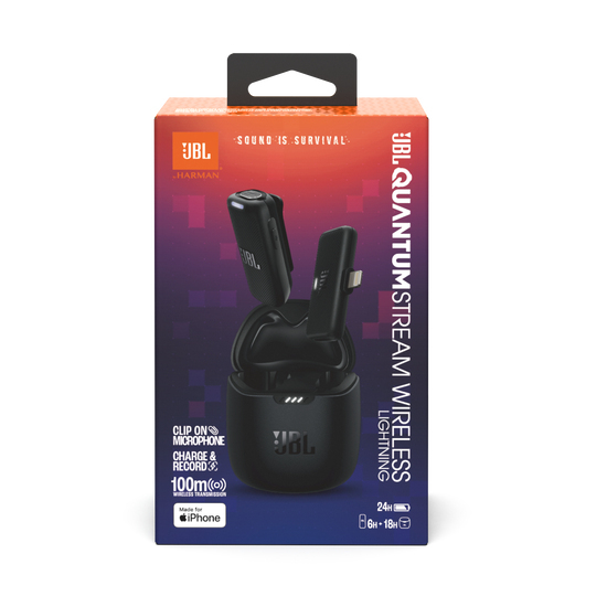 JBL Quantum Stream wireless Lightning - mikrofon, svart