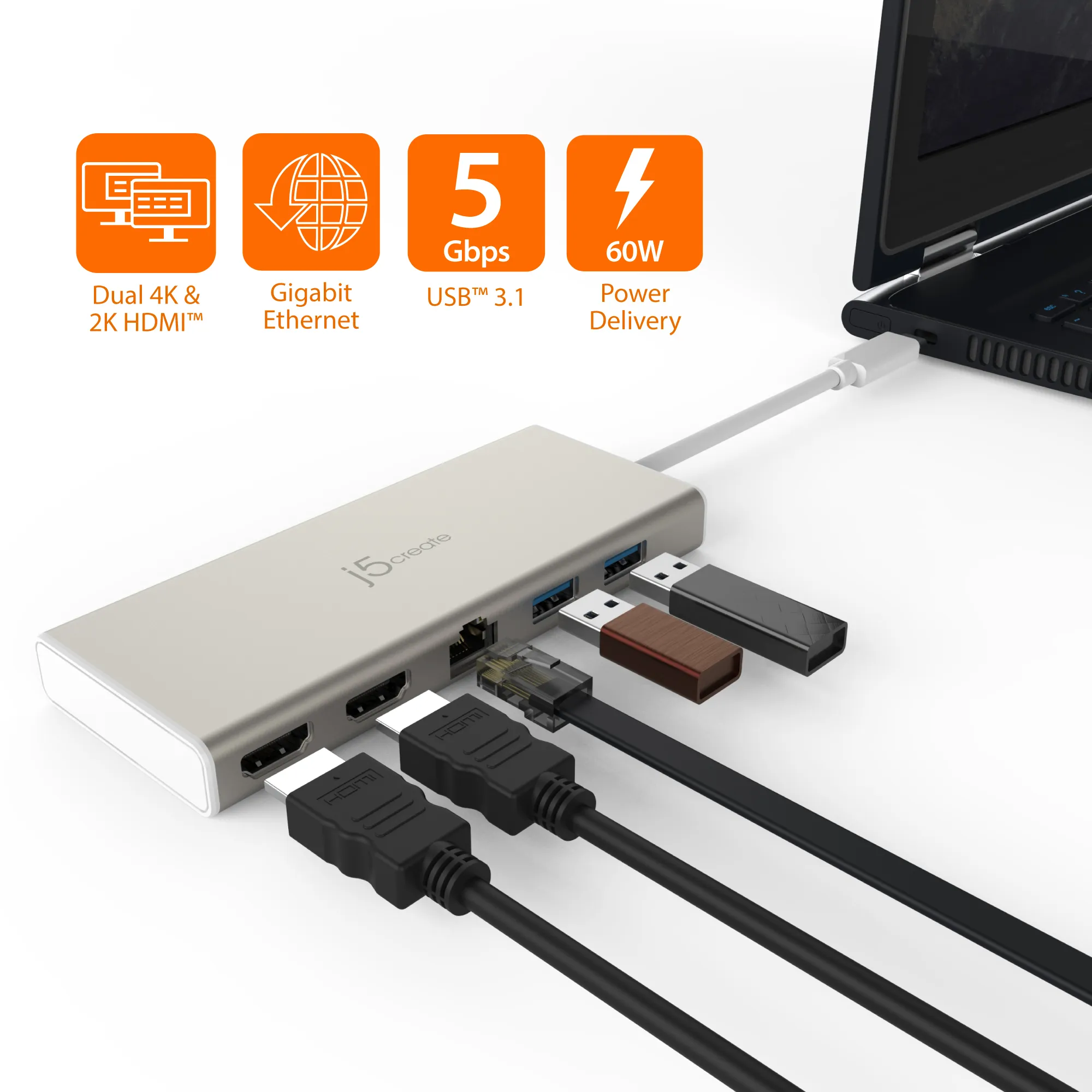J5 Create USB-C DUAL HDMI MULTI DOCK