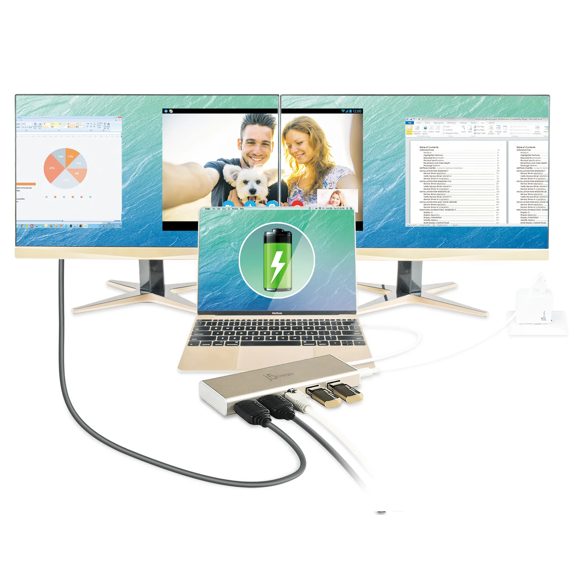 J5 Create USB-C DUAL HDMI MULTI DOCK