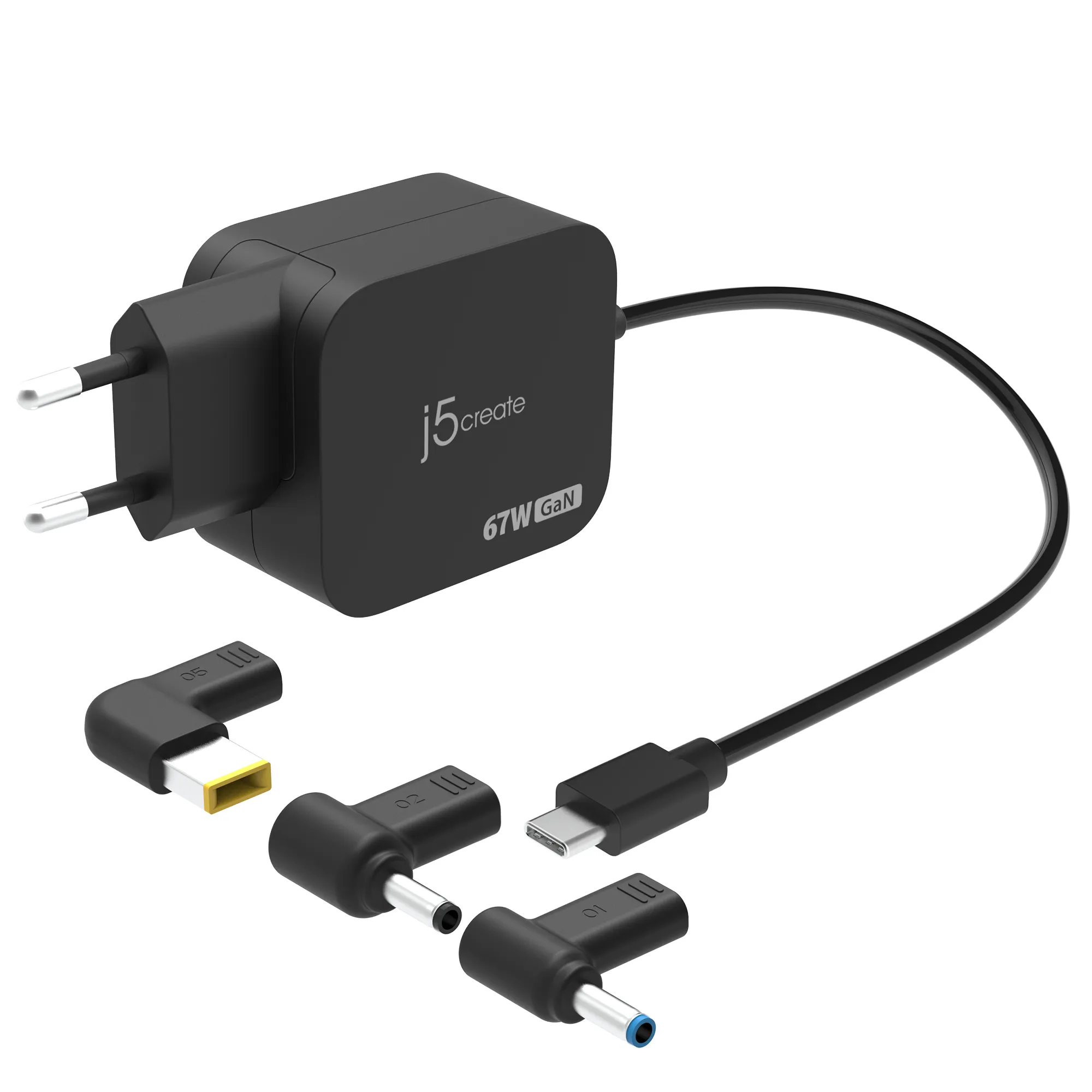 67W GAN PD USB-C MINI CHARGER - WITH 3 TYPES OF DC CONNECTOR - E