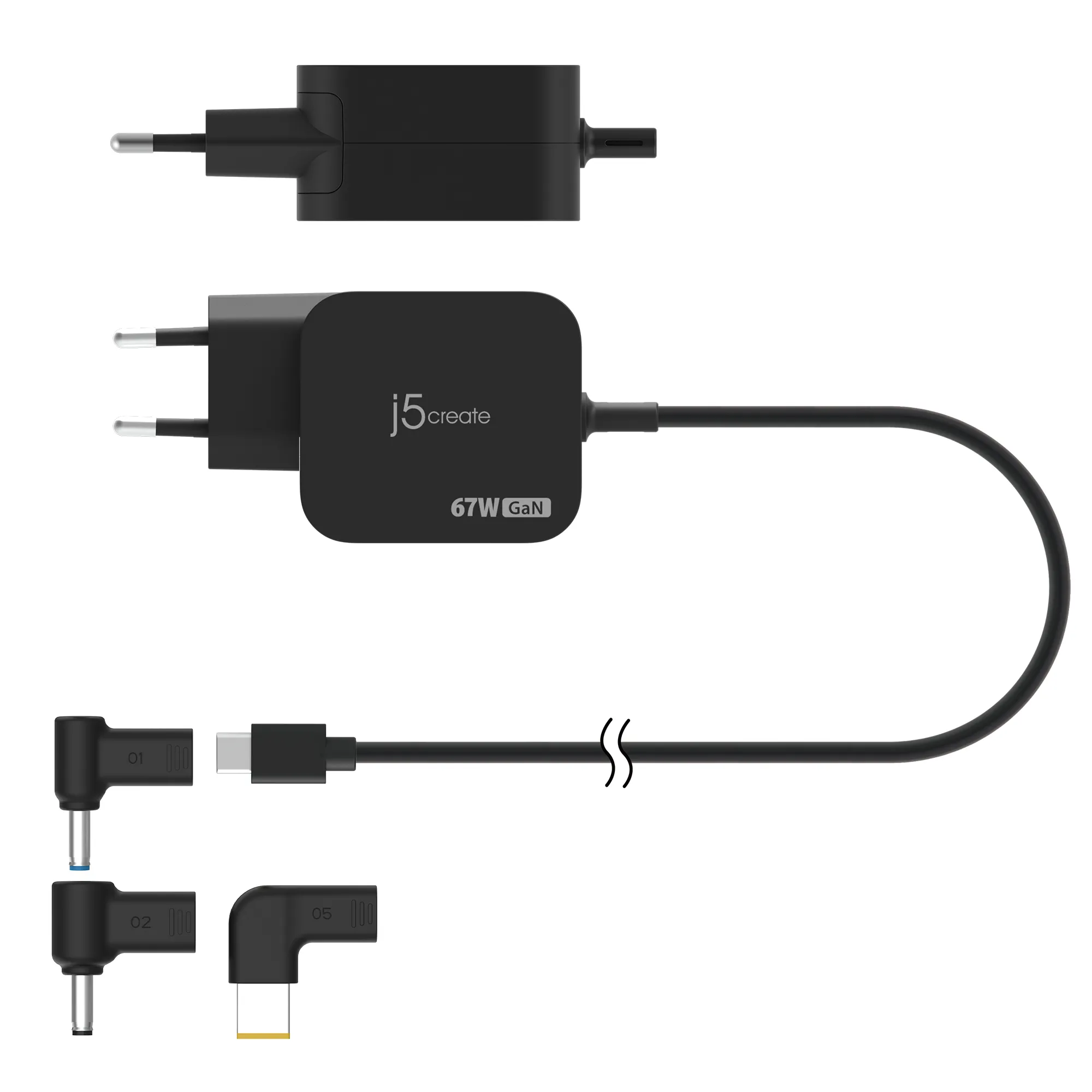 67W GAN PD USB-C MINI CHARGER - WITH 3 TYPES OF DC CONNECTOR - E
