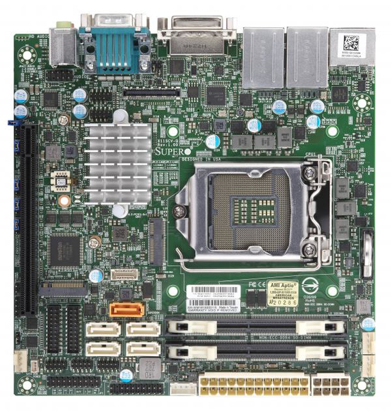 SUPERMICRO X11SCV-Q - Emolevy - mini ITX - LGA1151 Socket - Q370 - USB 3.1 Gen 1, USB-C Gen1 - 2 x Gigabit LAN - onboard graphics (CPU vaaditaan) - HD Audio