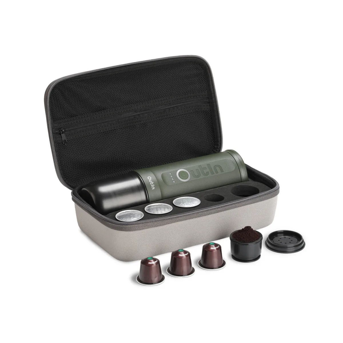 OutIn Traveler Espresso - travel kit, Forest Green