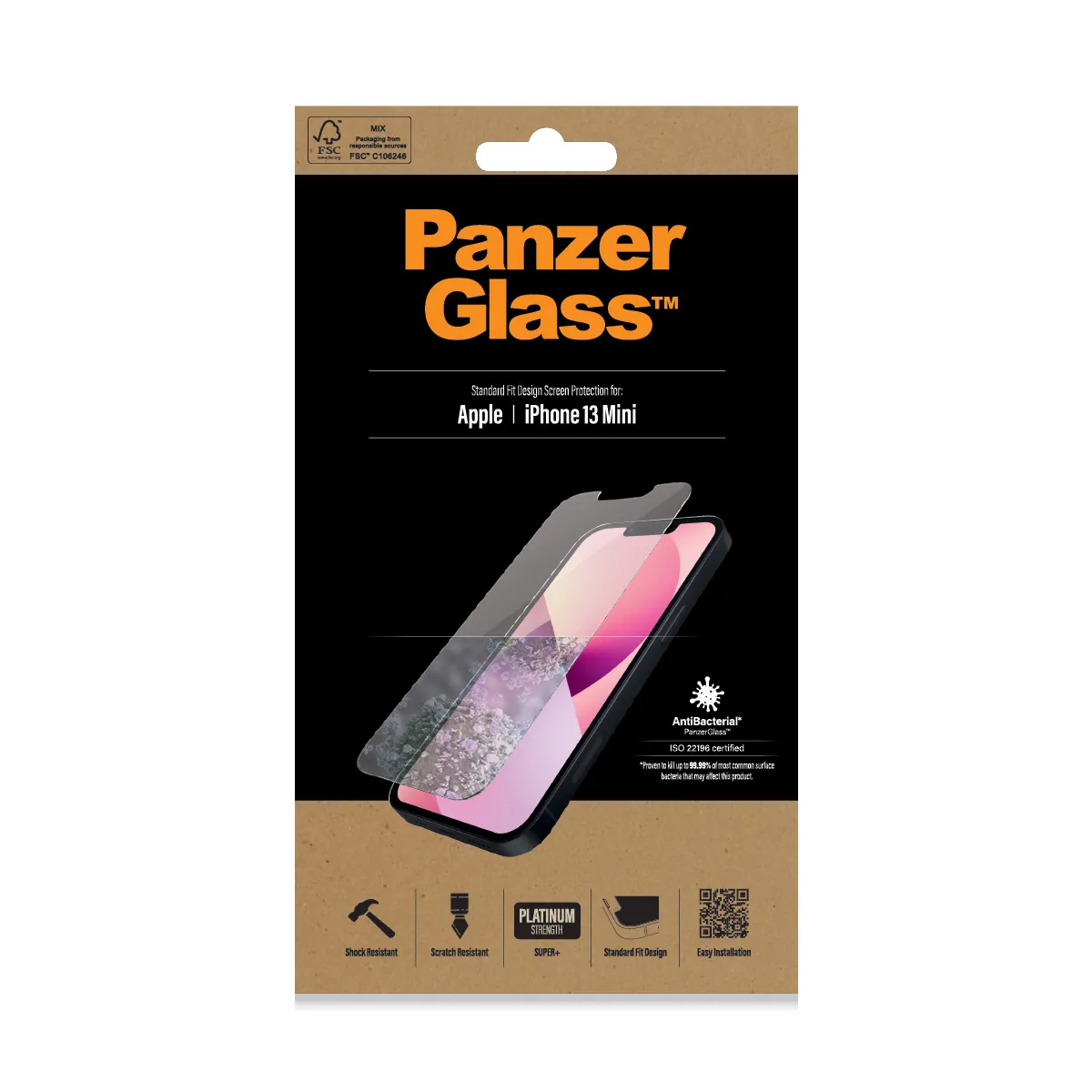 PanzerGlass Classic Fit, iPhone 13 mini -panssarilasi