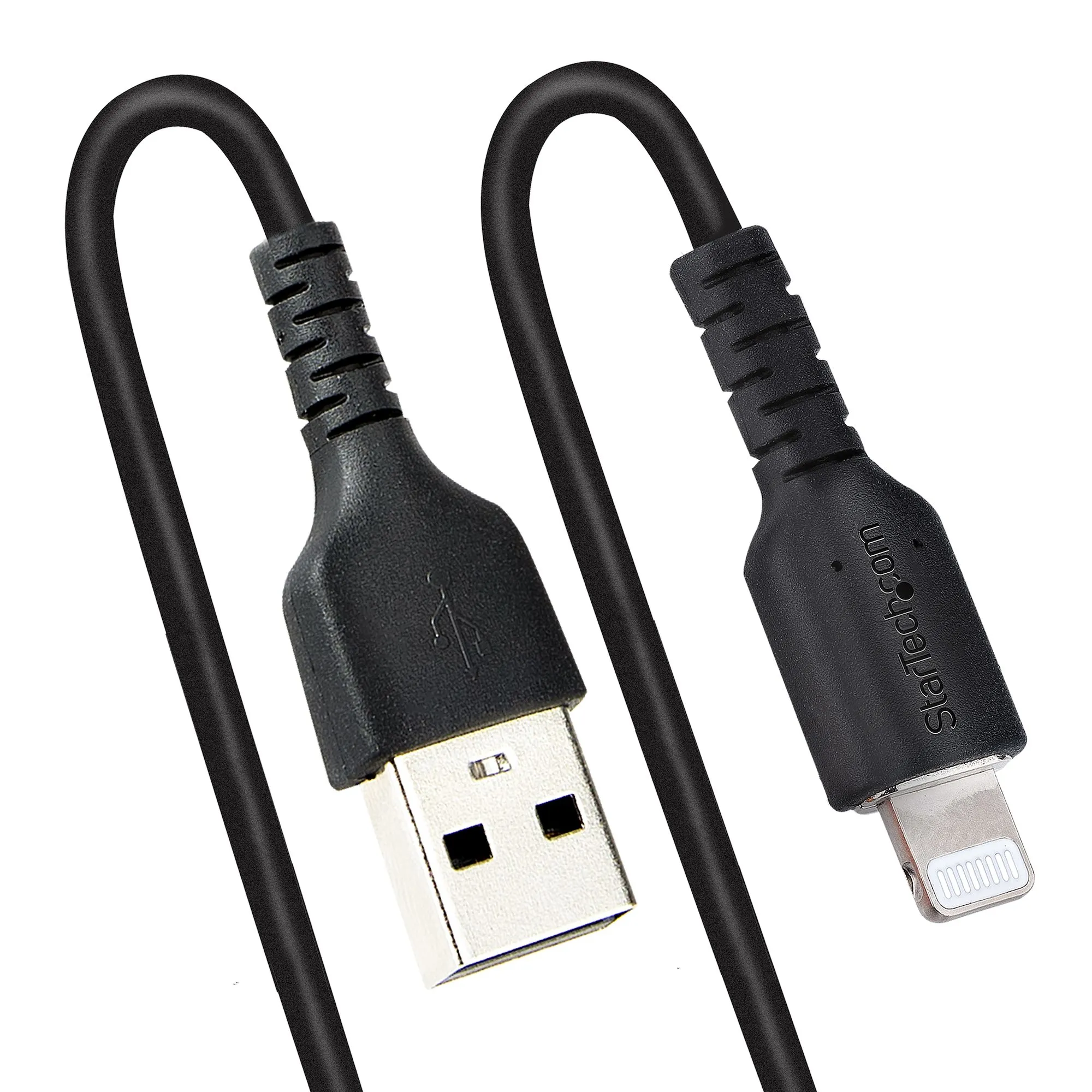 USB TO LIGHTNING CABLE - 50CM - (20IN) COILED CABLE BLACK