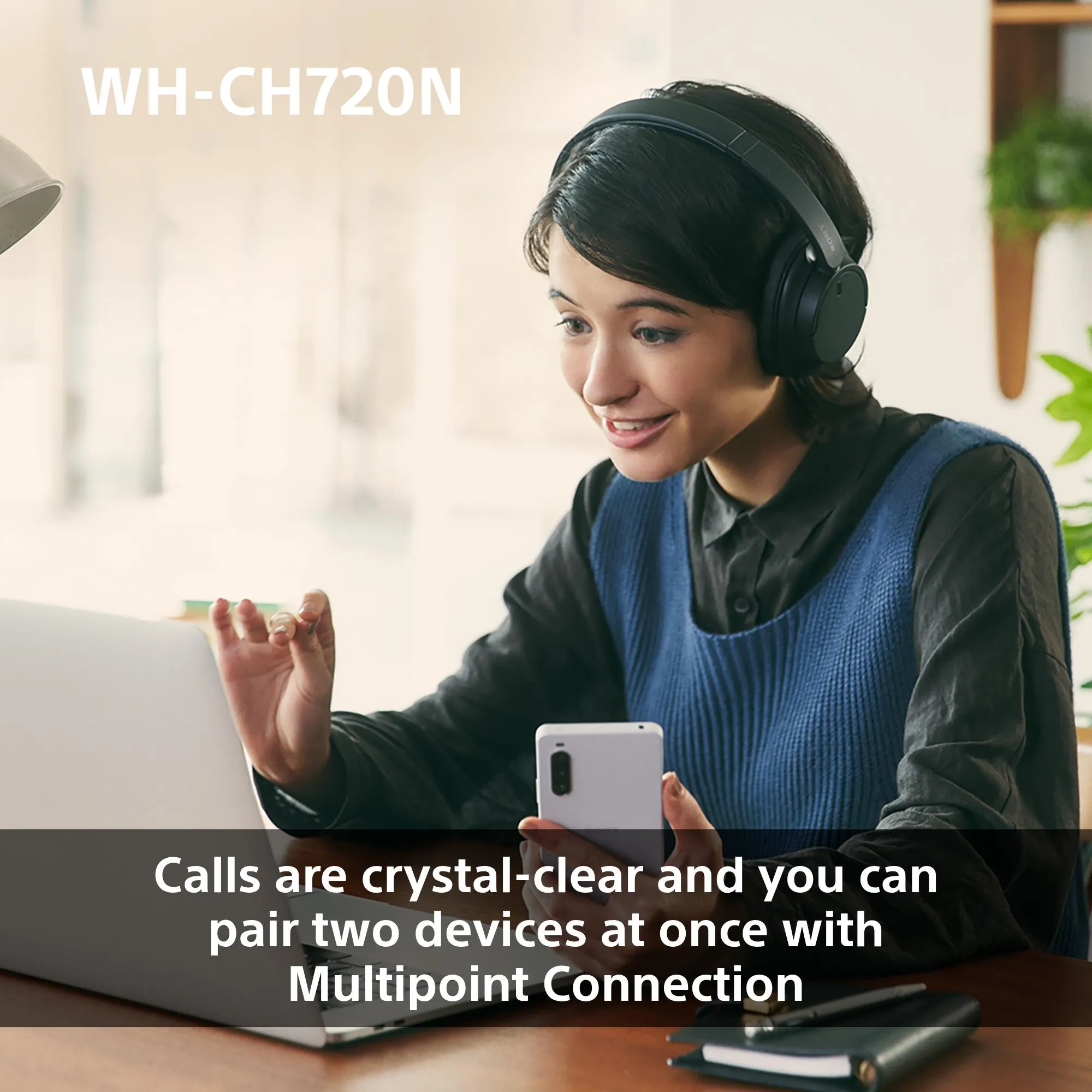 Sony WH-CH720N -langattomat kuulokkeet, pinkki