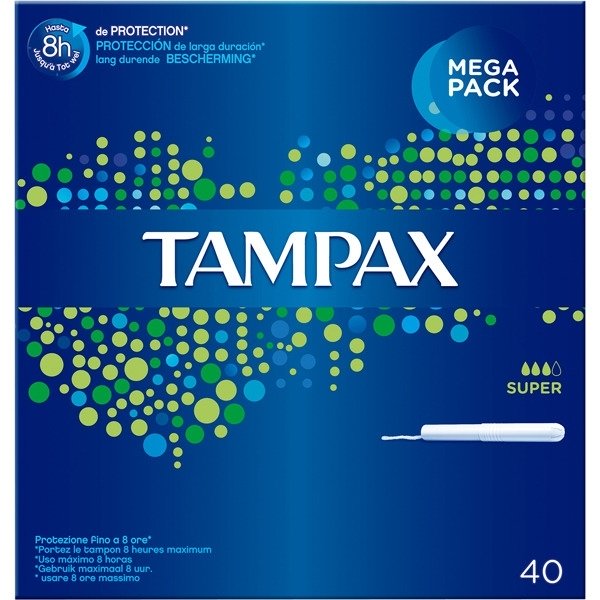 Tampax Super s&auml;&auml;st&ouml;pakkaus 40 kpl