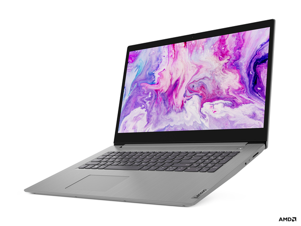 Lenovo 17.3&quot; IdeaPad 3, 8 GB RAM, 256 GB SSD, Win 10 Home - b&auml;rbar dator, Gr&aring;, Platimun