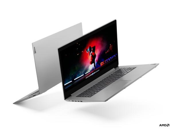 Lenovo 17.3&quot; IdeaPad 3, 8 GB RAM, 256 GB SSD, Win 10 Home - b&auml;rbar dator, Gr&aring;, Platimun