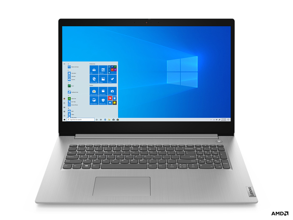 Lenovo 17.3&quot; IdeaPad 3, 8 GB RAM, 256 GB SSD, Win 10 Home - b&auml;rbar dator, Gr&aring;, Platimun