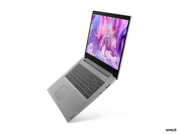 Lenovo 17.3&quot; IdeaPad 3, 8 GB RAM, 256 GB SSD, Win 10 Home - b&auml;rbar dator, Gr&aring;, Platimun