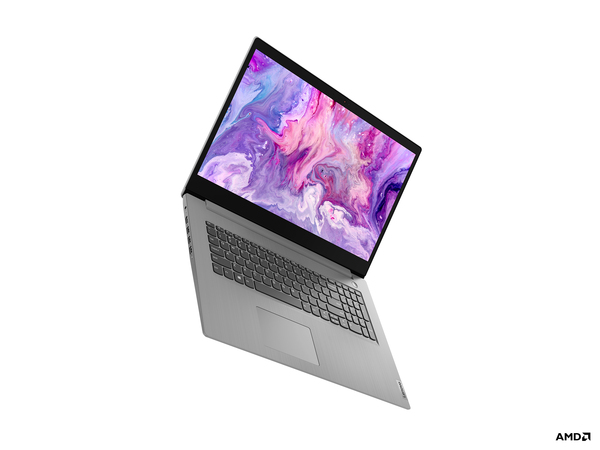 Lenovo 17.3&quot; IdeaPad 3, 8 GB RAM, 256 GB SSD, Win 10 Home - b&auml;rbar dator, Gr&aring;, Platimun