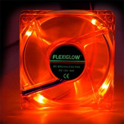 FlexiGlow 80mm Quad LED Fan - Red