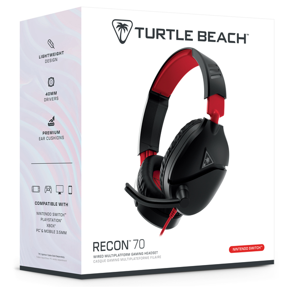 Turtle Beach Recon 70N -pelikuulokkeet mikrofonilla, musta/punainen