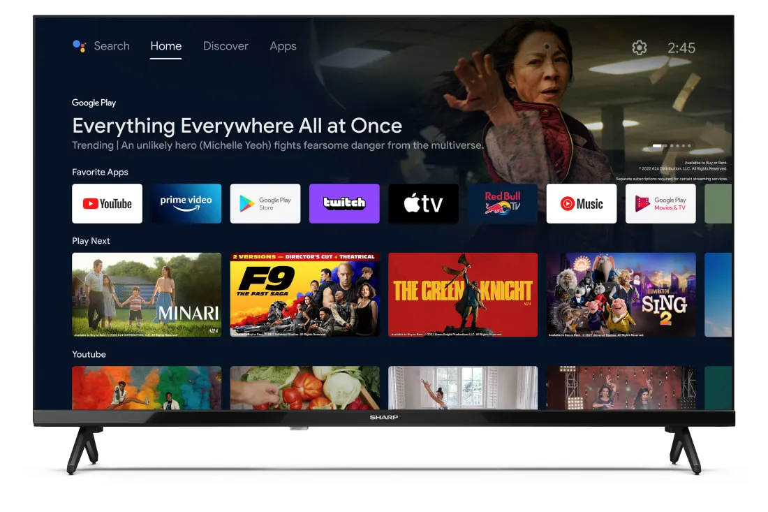 Sharp 32FH2EA 32" HD Ready LED Android TV, 60 Hz, HDR Ready Sharp 32FH2EA 32" HD Ready LED Android TV, 60 Hz, HDR Ready