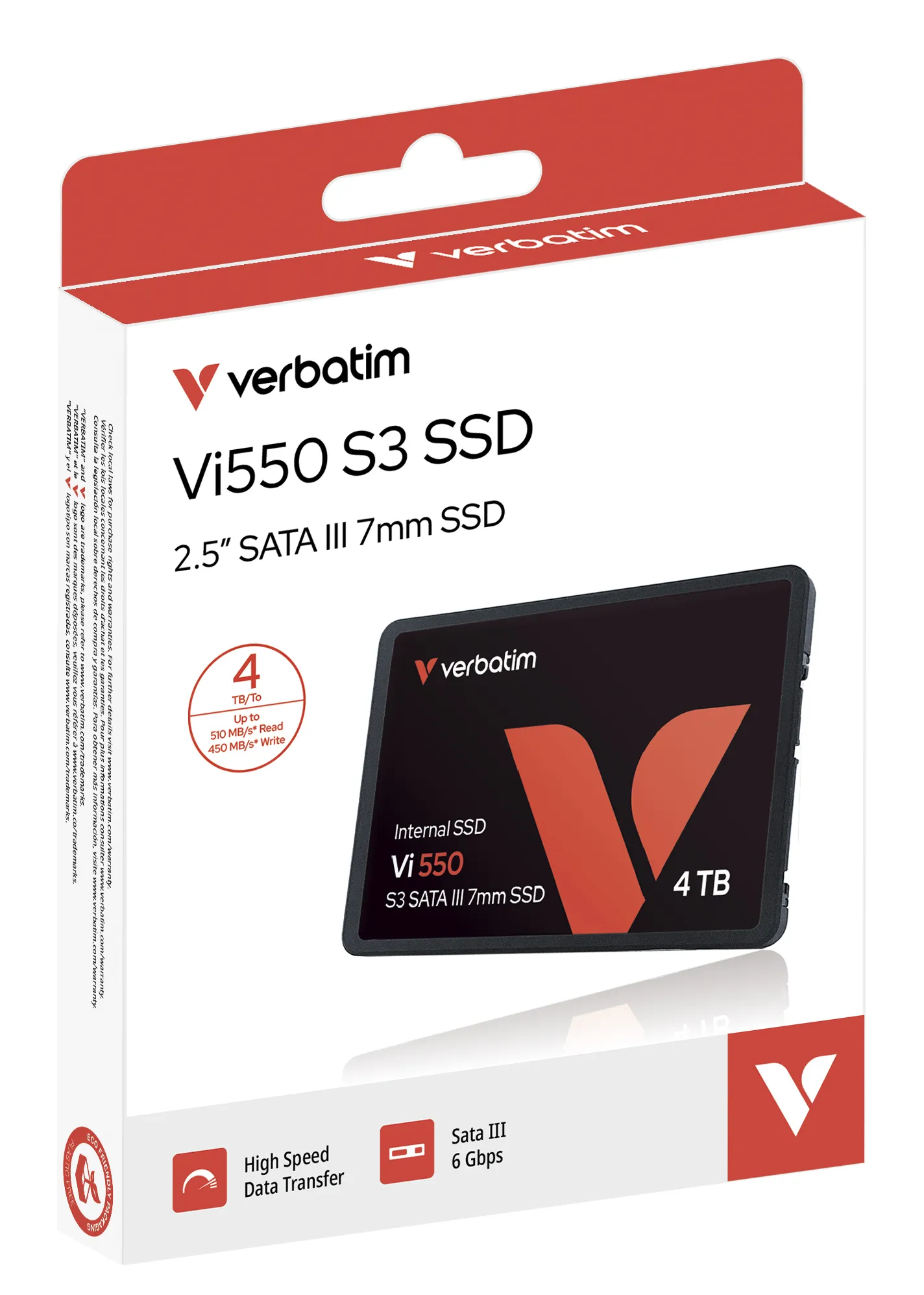 Verbatim Vi550 S3 4 TB 2,5" SATA III SSD, svart