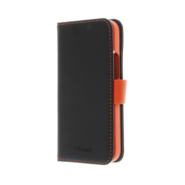Insmat Flip Case, iPhone 13 - Wallet Case, Black/Orange