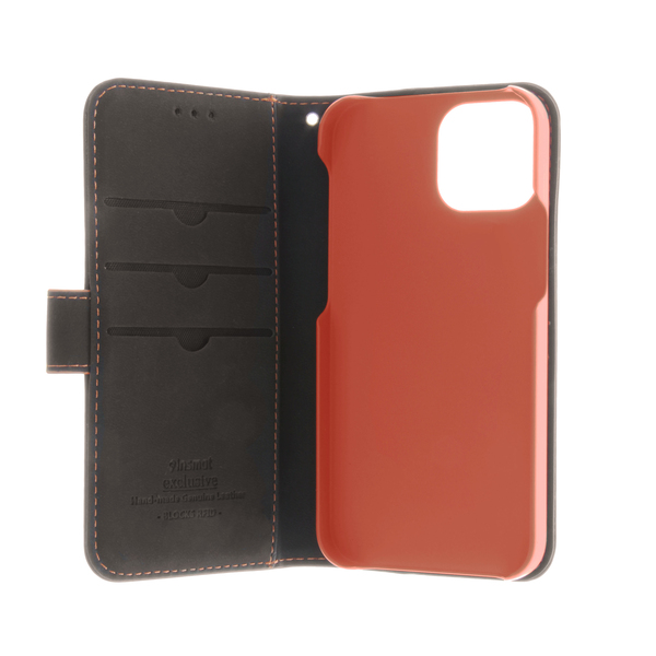 Insmat Flip Case, iPhone 13 - Wallet Case, Black/Orange