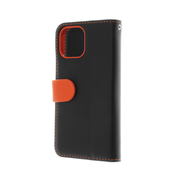 Insmat Flip Case, iPhone 13 - Wallet Case, Black/Orange