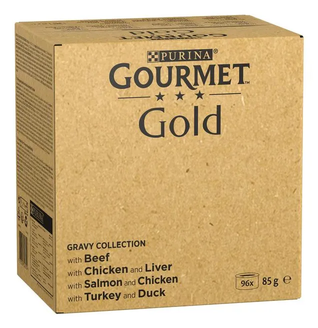 Purina Nestle Gourmet Gold Pieces in Sauce Mix of 4 Flavors, V&aring;tfoder f&ouml;r katt, Senior, 96 x 85 g