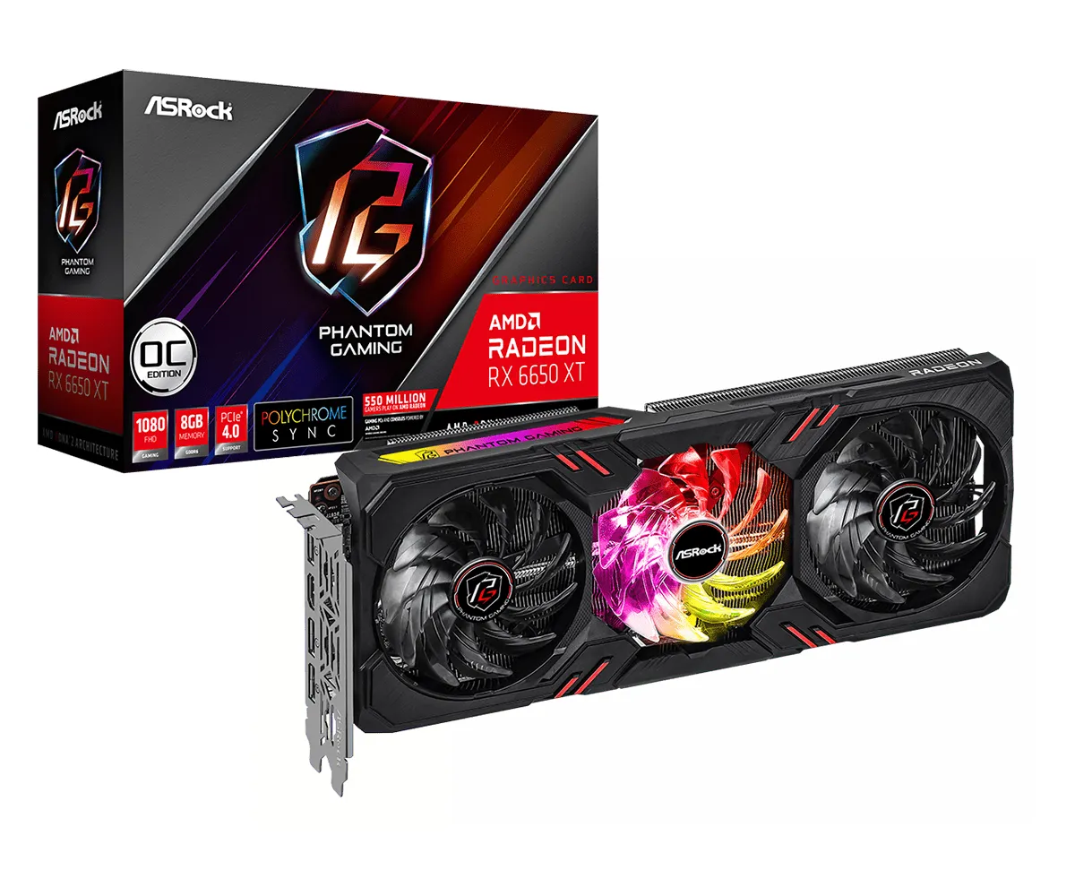 ASRock Radeon RX 6650 XT Phantom Gaming D OC 8G - grafikkort