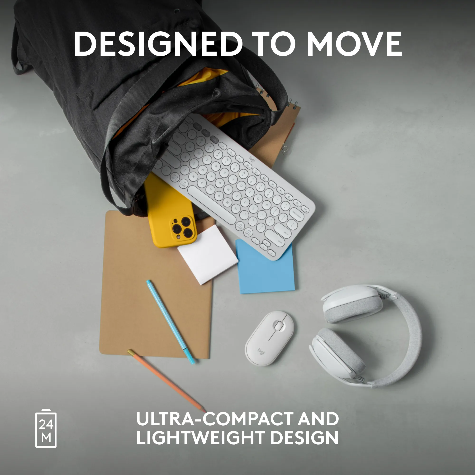 Logitech Pebble Mouse 2 M350s tr&aring;dl&ouml;s mus, vit