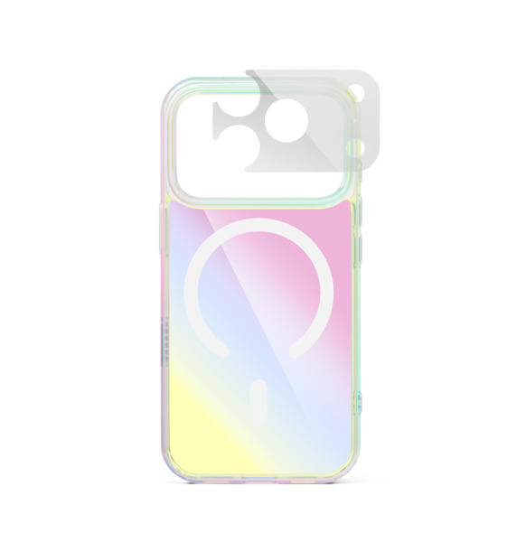 Epico Holographic Hero Mag+ Case | iPhone 18 Pro | Transparent  &  Holographic | Qi2  &  MagSafe Compatible | Crossbody Ready | Camera Island Protector