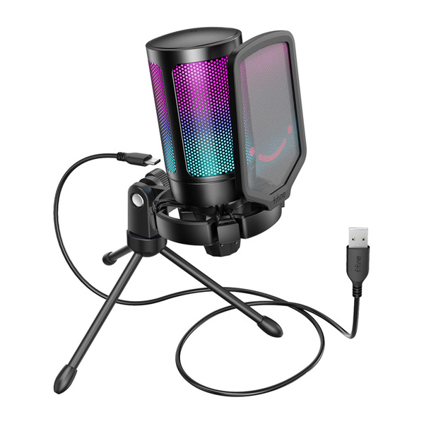 FIFINE AmpliGame A6V, USB, kondensator mikrofon, svart
