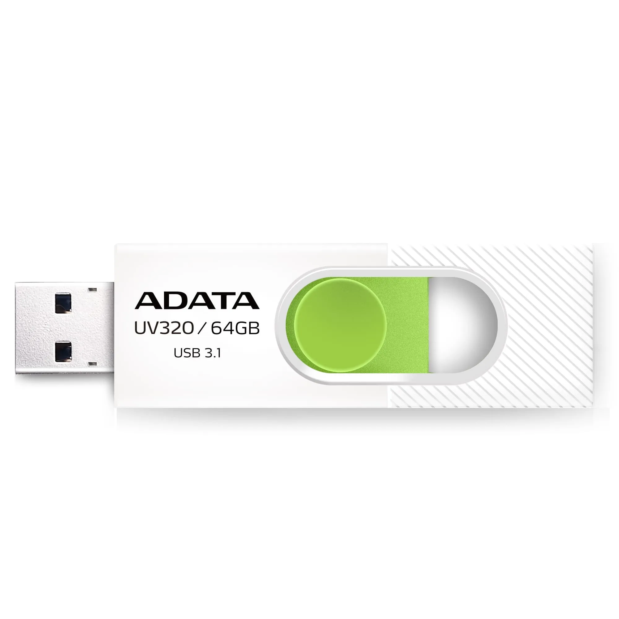A-DATA UV320 USB 3.2 Gen 1 64 Gt -muistitikku, valkoinen/vihreä
