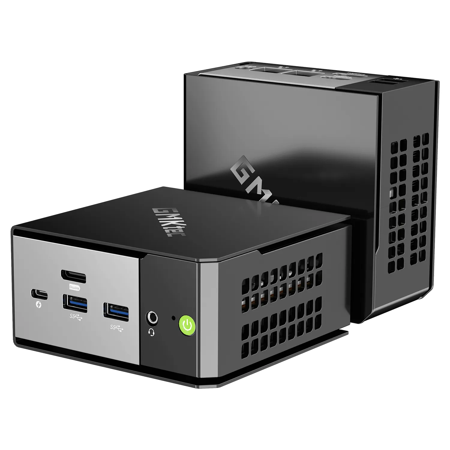 GMKtec EVO-X1-1 AMD Ryzen AI 9 HX 370, 32 GB, 1 TB, Win 11 Pro mini-PC, svart och silver