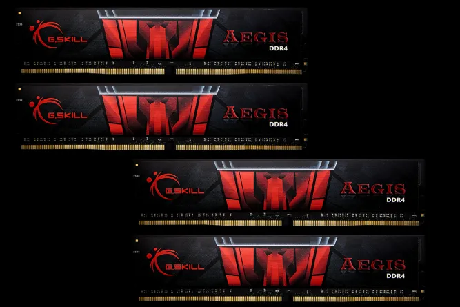 G.Skill Aegis 64GB (4 x 16GB) DDR4 2400 MHz, CL15 - memory, Black, Red
