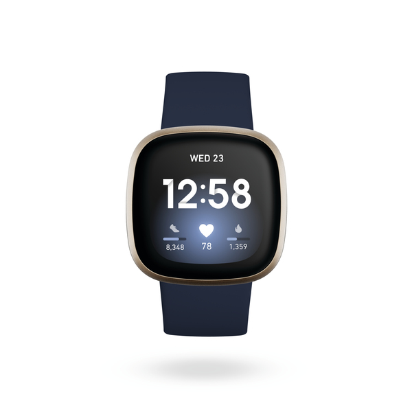 Fitbit Versa 3 - smartwatch, Midnight/Soft Gold