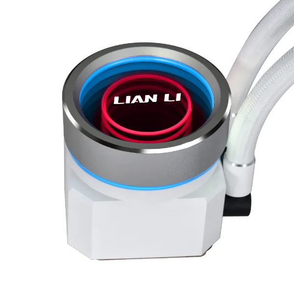 Lian Li Galahad II Trinity Performance 360 White -  3 interchangeable looks, RPM switch controller, double wave radiator fits, 4200 RPM pump motor