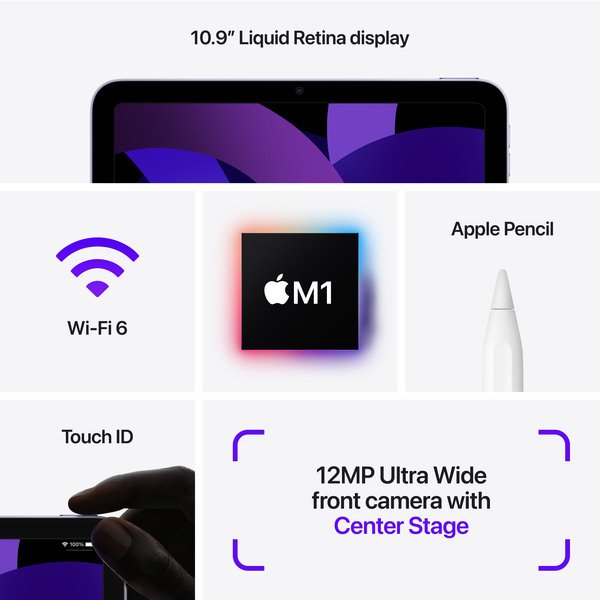 Apple iPad Air 10,9&quot; 256 GB Wi-Fi, Bl&aring; (2022)