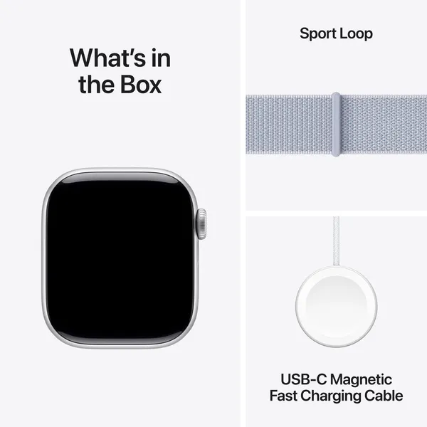 APPLE Watch Series 10 GPS 42mm Silver Aluminium Case with Blue Cloud Sport Loop