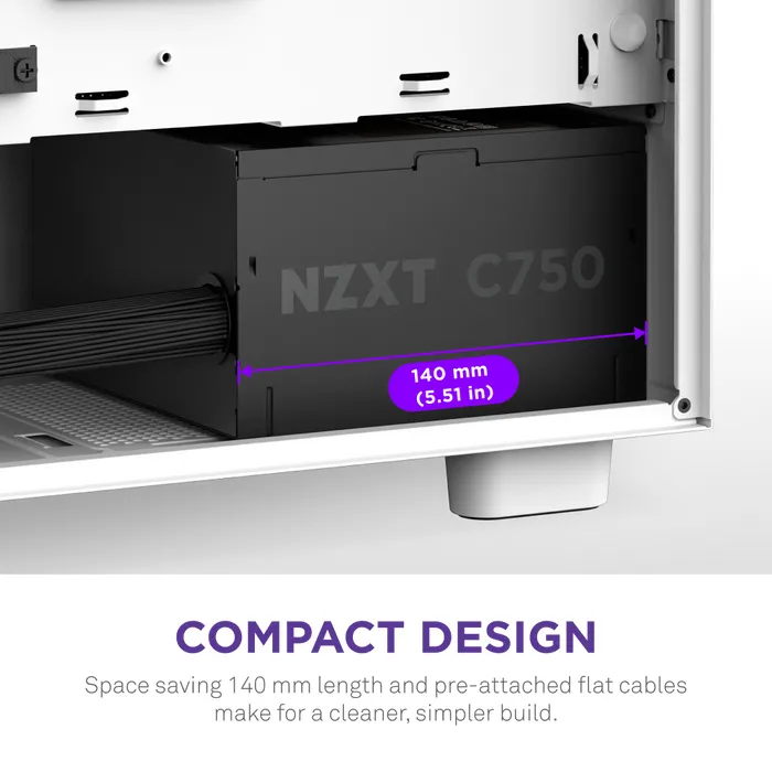 NZXT ATX3.1 C750 - str&ouml;mk&auml;lla, 80 Plus Bronze