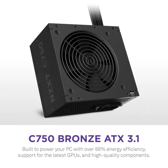NZXT ATX3.1 C750 - str&ouml;mk&auml;lla, 80 Plus Bronze