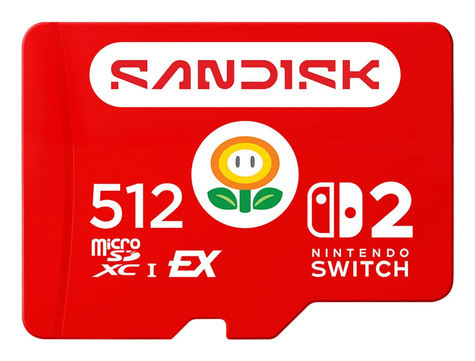SanDisk 512GB microSD Express UHS-I U3 V30 A1 card for Nintendo Switch 2