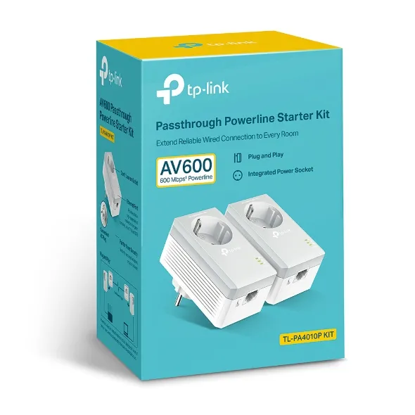 TP-LINK 500Mbps Nano Powerline Ethernet Adapter Kit AC Pass-through HomePlug AV Twin Pack