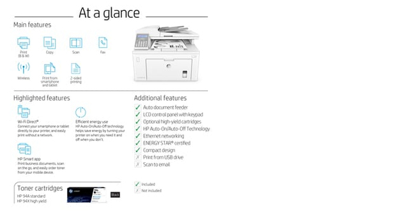 HP LaserJet Pro MFP M148fdw - Monitoimitulostin - M/V - laser - 215.9 x 355.6 mm (alkuper&auml;inen) - A4/Legal (media) - jopa 28 sivua/min (kopiointi) - jopa 28 siv