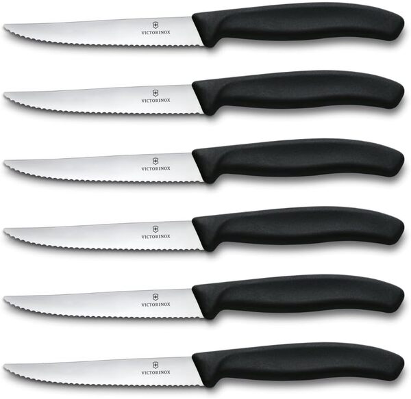 Victorinox Swiss Classic Steak Knife Set, 6-Piece, Black