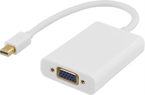 DELTACO mini DisplayPort - VGA-sovititin, &auml;&auml;nituki, Full HD 60Hz