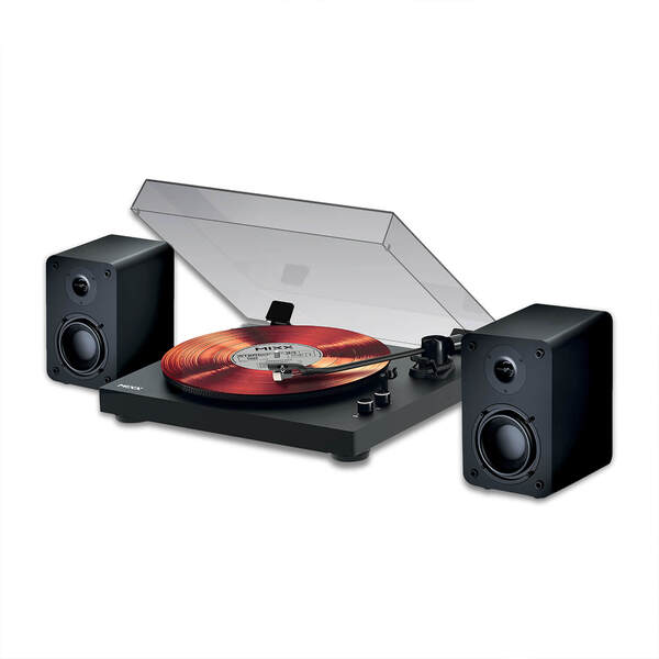 MIXX Vinyylilevysoitin System 5 Stereo Mukana Kaiuttimet Musta