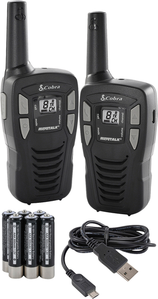 COBRA MT245 VP PMR puhelin MicroTalk+akut+latauskaapeli (MicroUSB) (2kpl puhelimia). Kantama jopa 5 km.